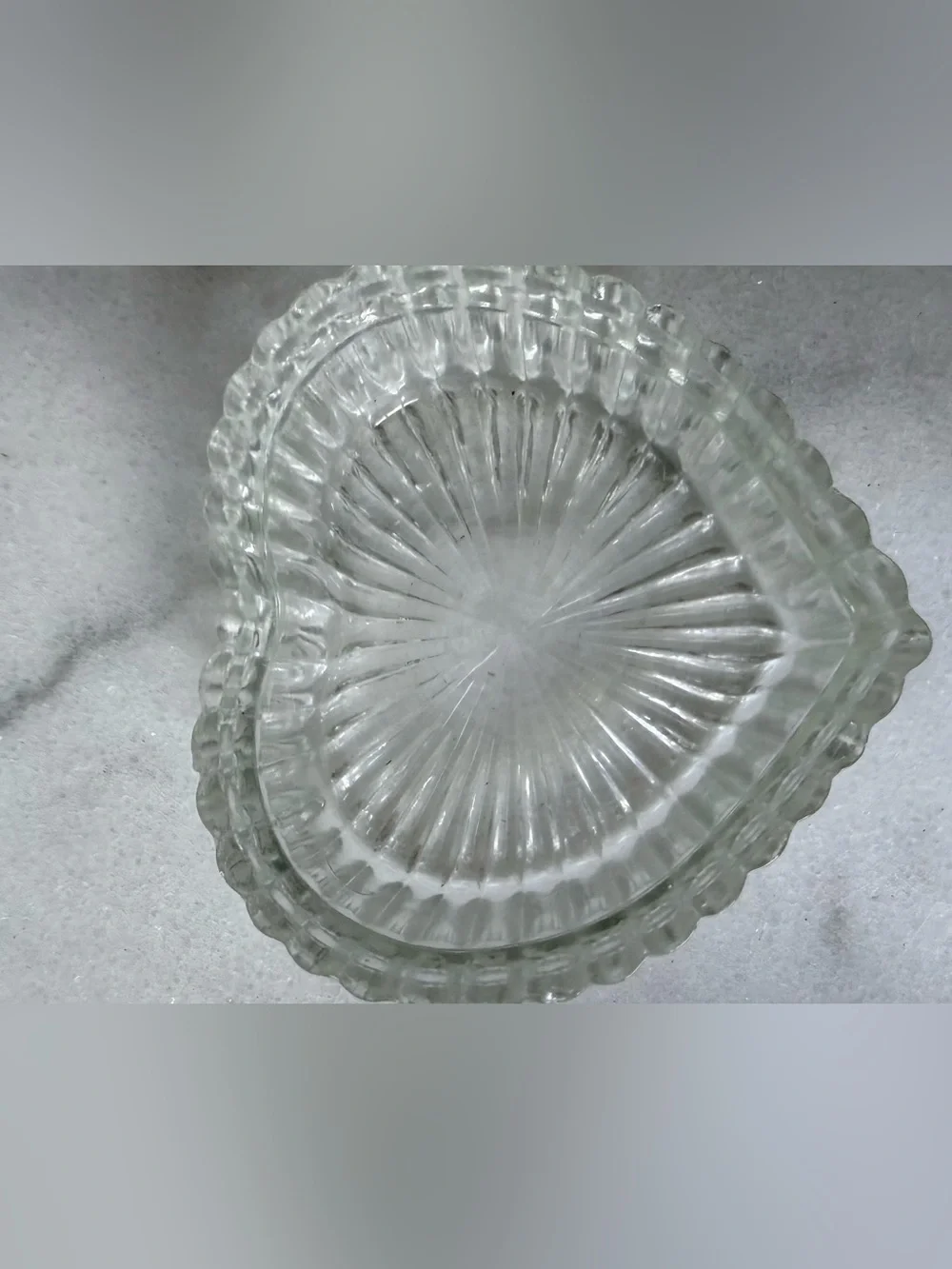 Ornate Silver-Topped Glass Trinket Box - Clear Glass